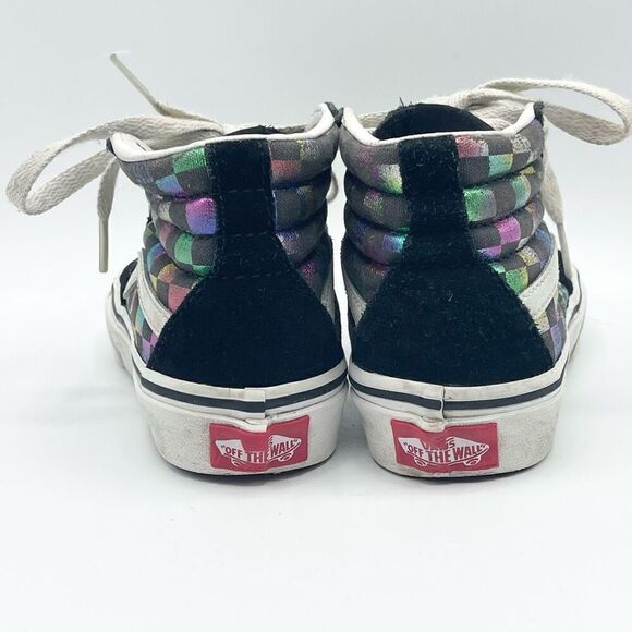Vans Old Skool Metallic Rainbow Sk8-Hi lace up sneakers - Kids US 11.5 - Picture 3 of 9